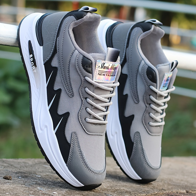 Men's breathable mesh sports shoes, lightweight flat heeled board shoes, Men's versatile casual shoes, soft soled comfortable and fashionable running travel shoes
