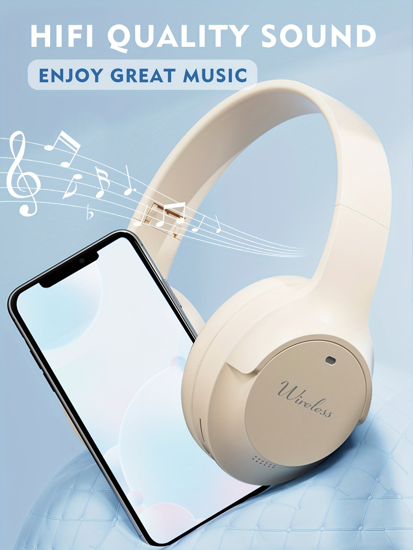 Retro Headphones Wireless Over-Ear Foldable Gaming Headset for Casual Running Video Calls Voice HIFI Earbuds