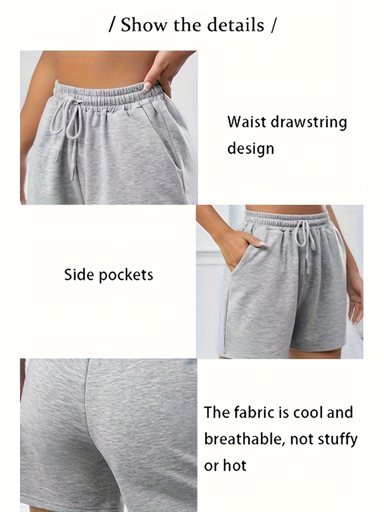 Summer Women'S Casual Shorts with Two Pockets, Drawstring Waist, Suitable for Running, Yoga, And Workouts, Loose And Comfortable, Five-Point Length.