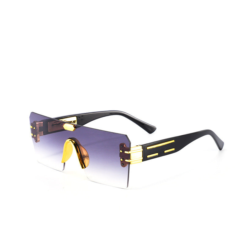 Fashionable Decorative Glasses for Men and Women, High-End Wearing and Matching Eyewear, Frameless Cut Edge Design, Polycarbonate Material, Fashion Glasses