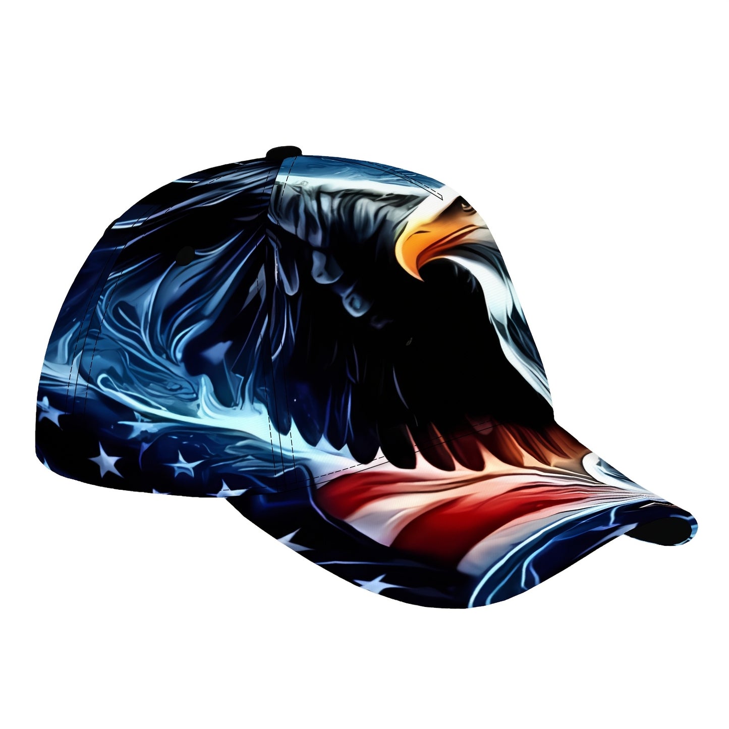 1pc Patriotic Eagle & American Flag Baseball Cap - Adjustable, Lightweight Polyester, Bold Street Style Design with Eagle Head & Striped Flag, Perfect for Sports, Casual Wear, or Holiday Gifts, Baseball Cap