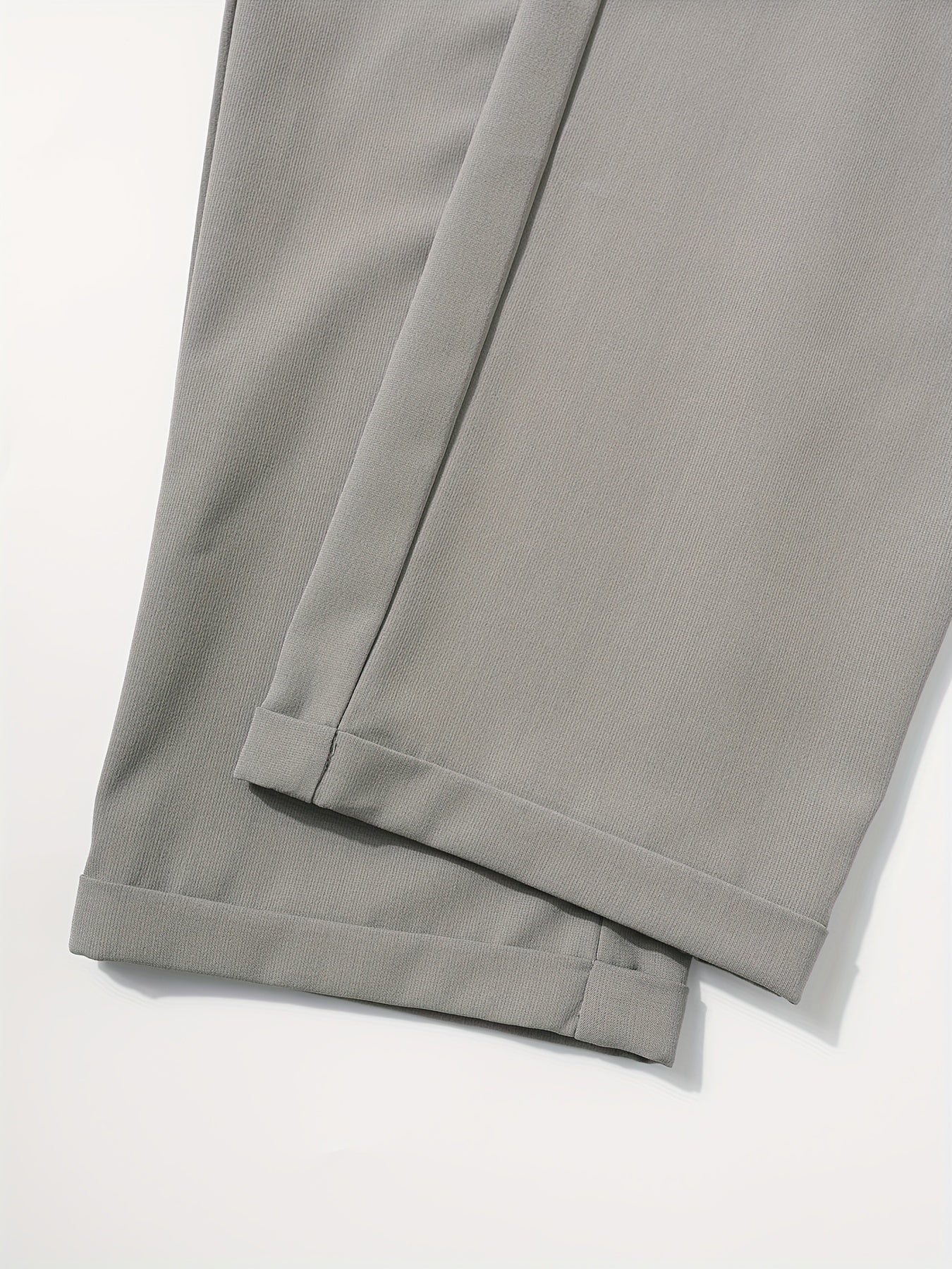 Men's Sleek Solid Color Dress Pants - Polyester, Mid-Rise with Pockets, Ideal for Office & Casual Wear in Spring/Summer, Non-Stretch Fabric