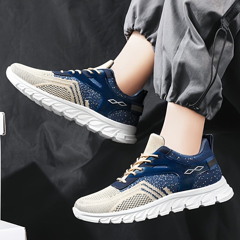 Men's Spring Collection Athletic Footwear - Breathable Mesh, Lace-Up, Fashionable for Outdoor Activities & Daily Use