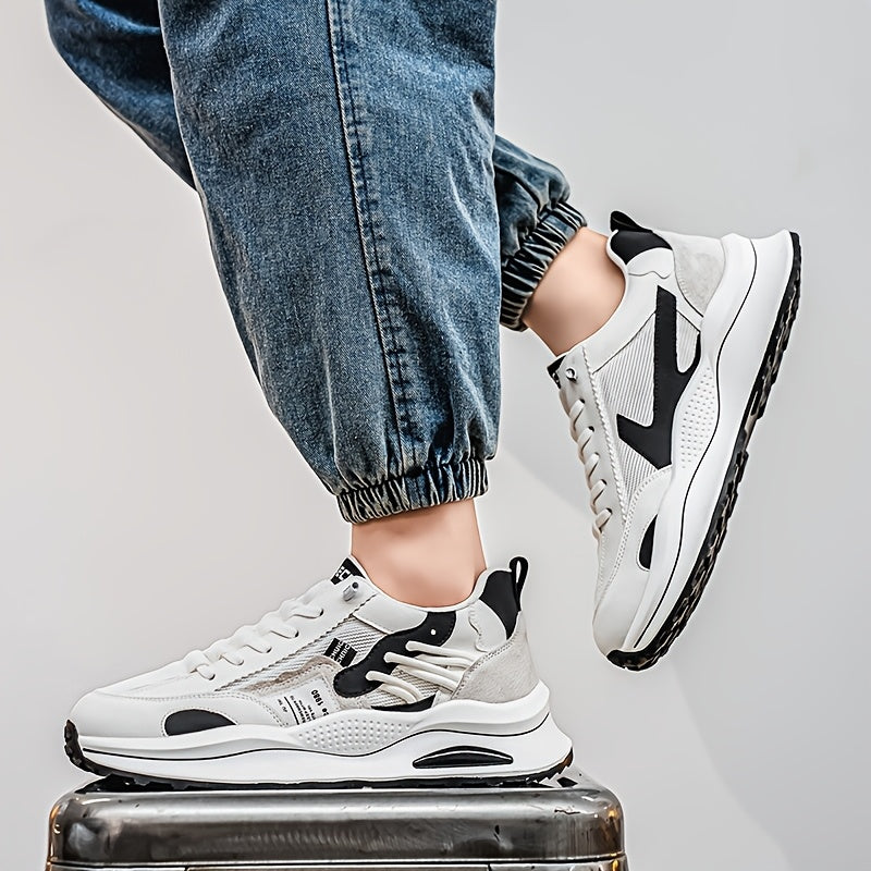 Popular New Fashionable Thick-Soled Sports Shoes for Men, Breathable, Wear-Resistant, Non-Slip, Lightweight Running Shoes, Casual Versatile