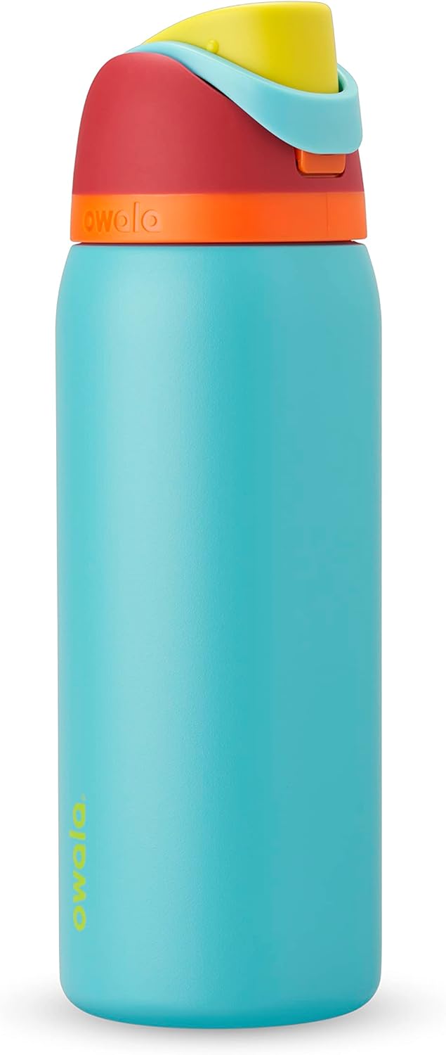Owala Freesip Insulated Stainless Steel Water Bottle with Straw for Sports, Travel, and School Bpa-Free Sports Water Bottle, 24 Oz, Denim