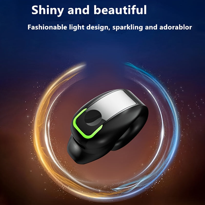 Clip-On Wireless Earbuds with Long Battery Life, Universal Phone Control, And Voice Noise Cancellation - Ideal for Exercise And Compatible with All Smartphones, Secure Fit Clip-On Design, Calls, Videos, And Music Playback, Wi