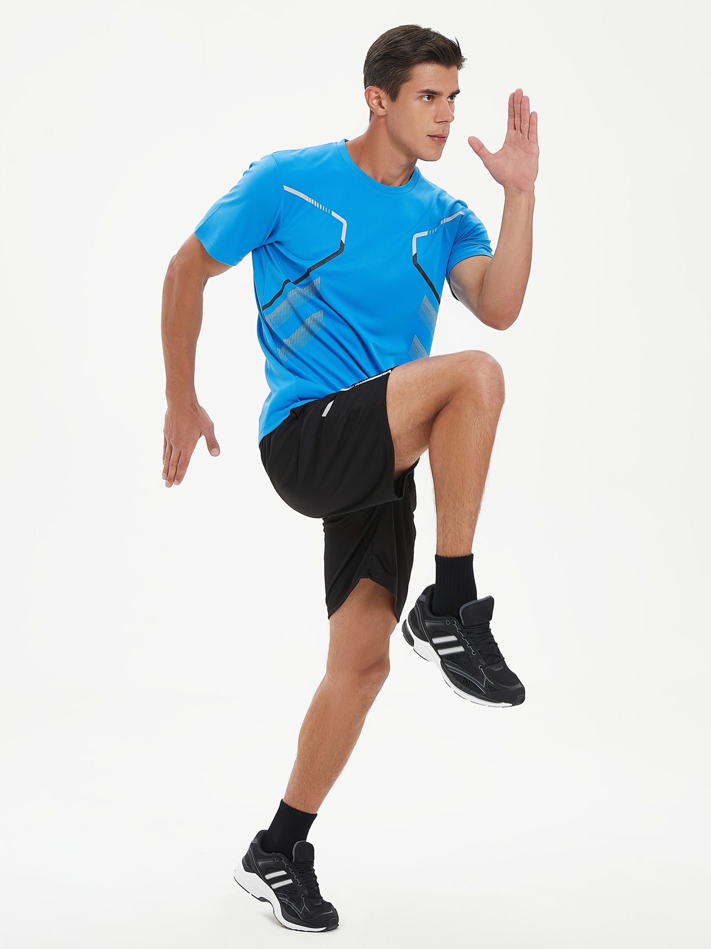 Men'S Lightweight Running Set - Breathable, Quick-Dry Athletic Wear with Zipper Pockets, Ideal for Outdoor Fitness & Training, Casual Sportswear|Casual Sportswear, Athletic Wear
