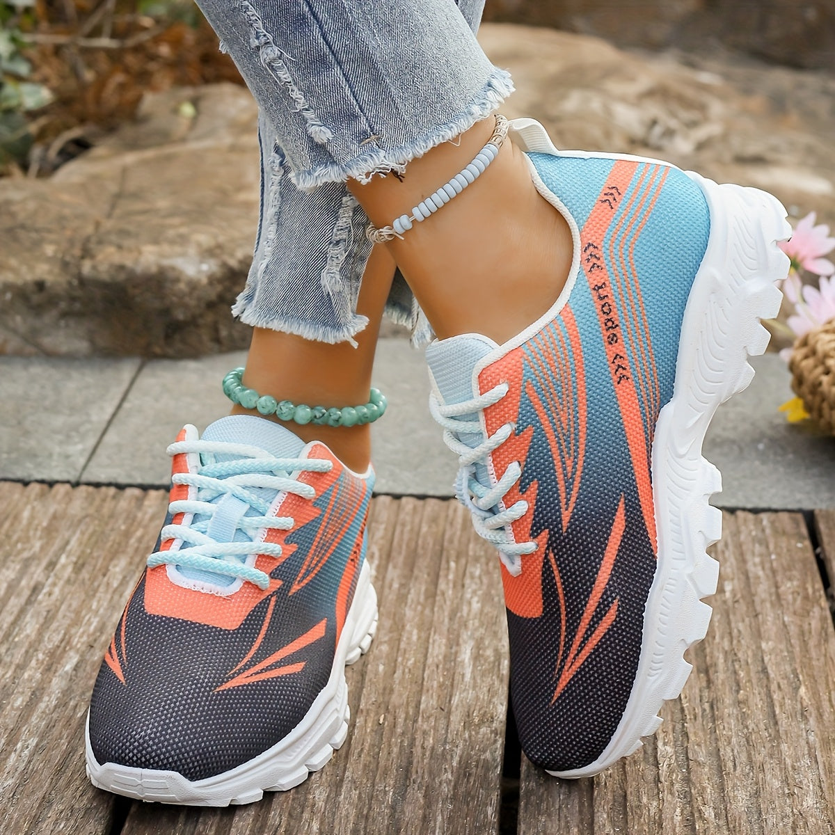 Women'S Breathable Lightweight Walking Shoes - Neon Green & Black Striped Design, Lace-Up Sneakers with EVA Cushioned Sole for All-Season Comfort, Casual Outdoor Footwear, Ladies Sneakers, Modern Striped Design, Synthetic Fau