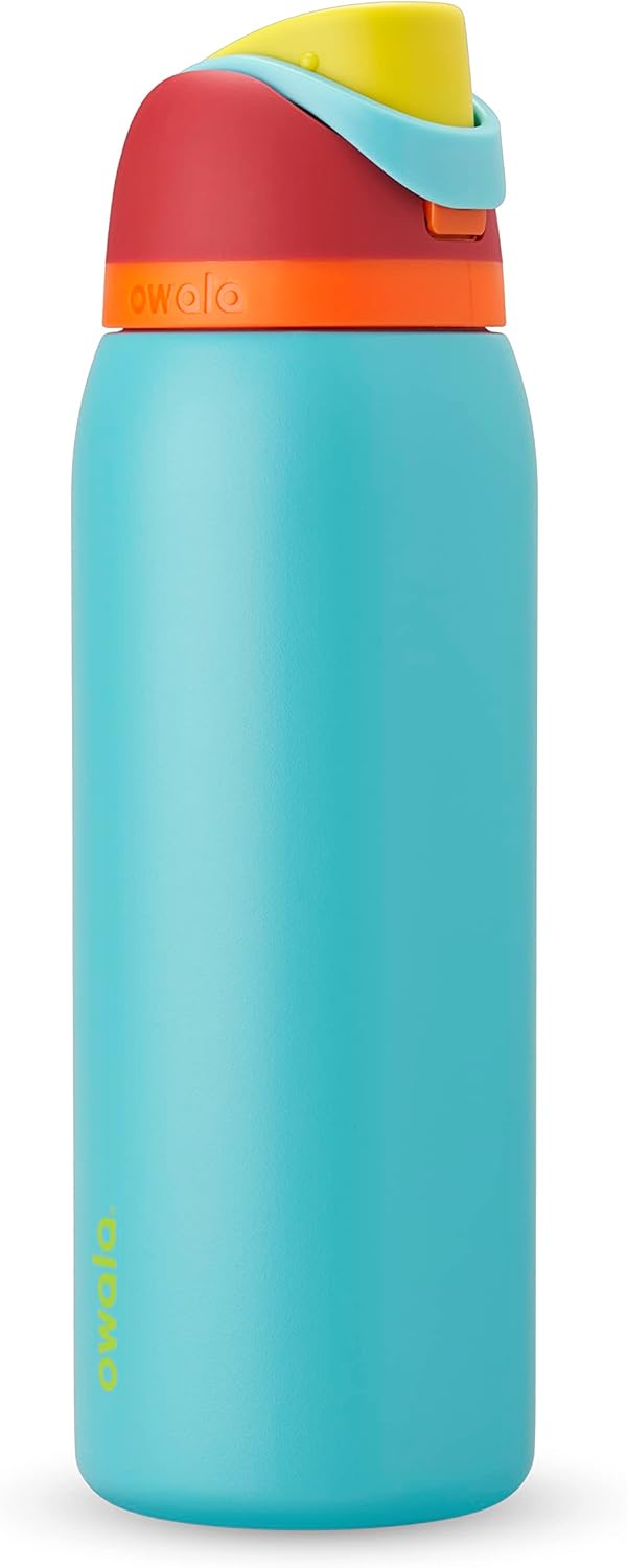 Owala Freesip Insulated Stainless Steel Water Bottle with Straw for Sports, Travel, and School Bpa-Free Sports Water Bottle, 24 Oz, Denim