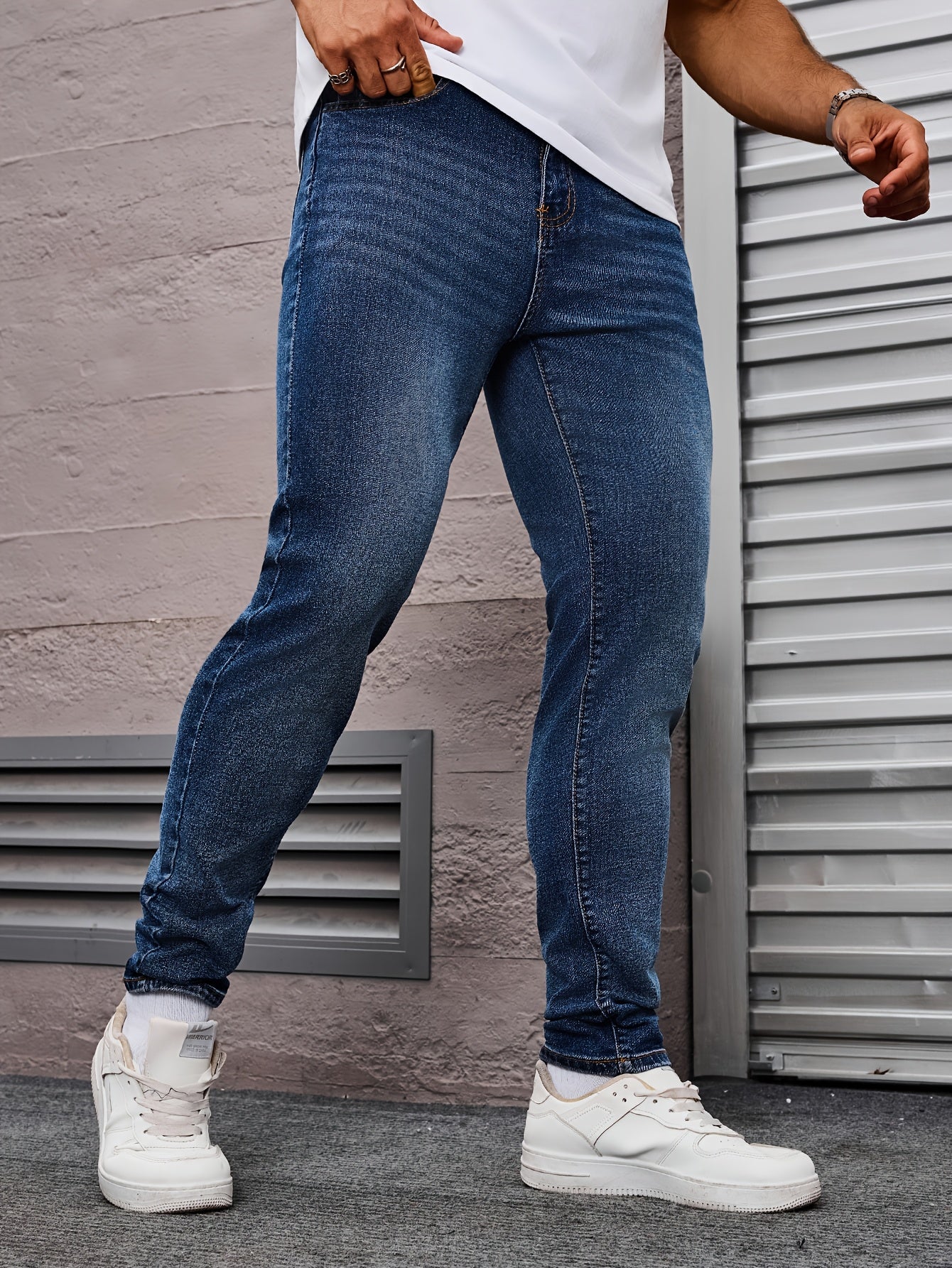 Men's Slim Fit Jeans - Rayon Blend, Stretch Denim, Solid Color, Machine Washable, Everyday Denim|Slim Fit Jeans|Rayon Blend Denim