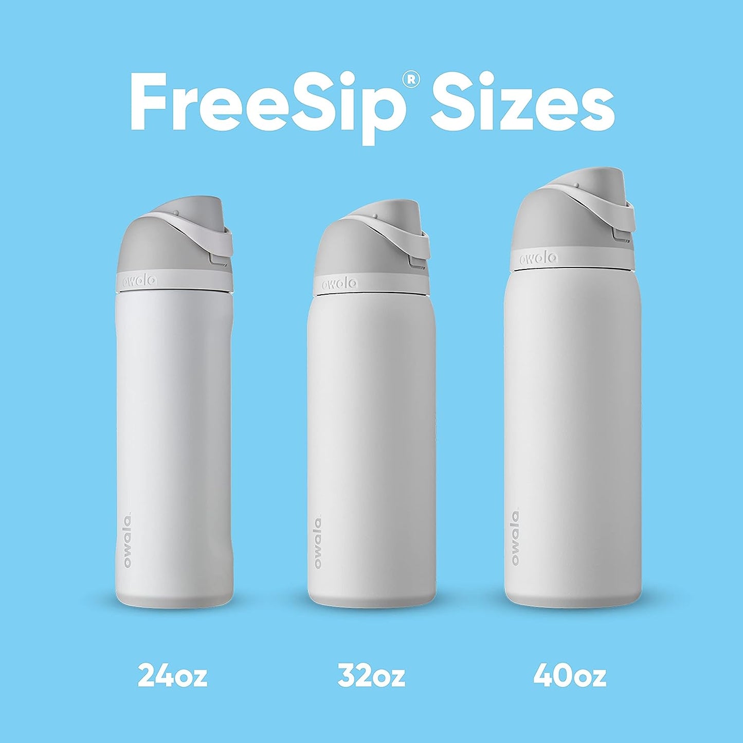 Owala Freesip Insulated Stainless Steel Water Bottle with Straw for Sports, Travel, and School Bpa-Free Sports Water Bottle, 24 Oz, Denim