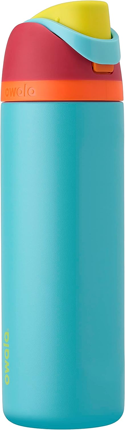 Owala Freesip Insulated Stainless Steel Water Bottle with Straw for Sports, Travel, and School Bpa-Free Sports Water Bottle, 24 Oz, Denim
