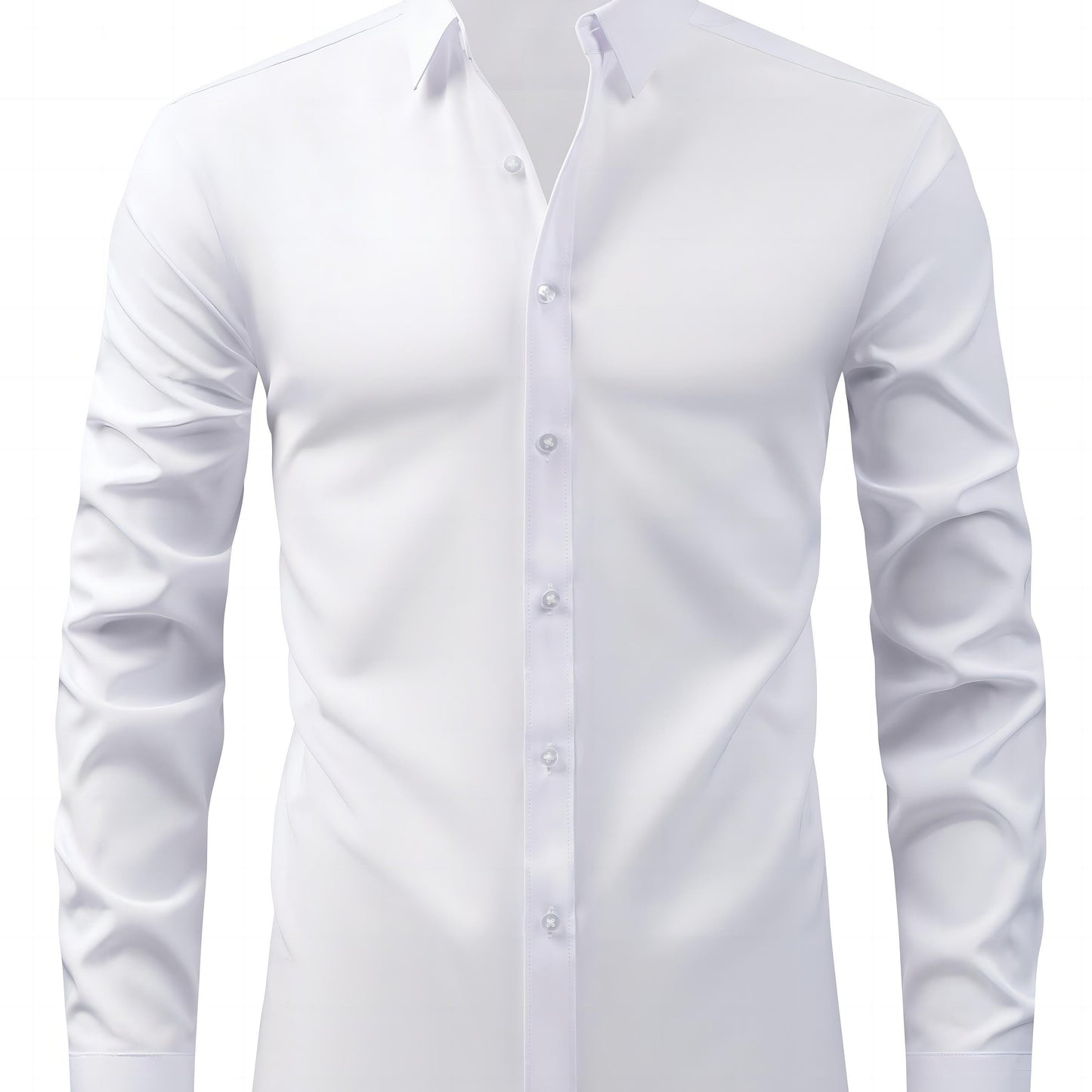 2025 New Men'S Business Slim-Fit Long-Sleeve Shirt, Wrinkle-Free, Elastic, And Smooth Fabric.