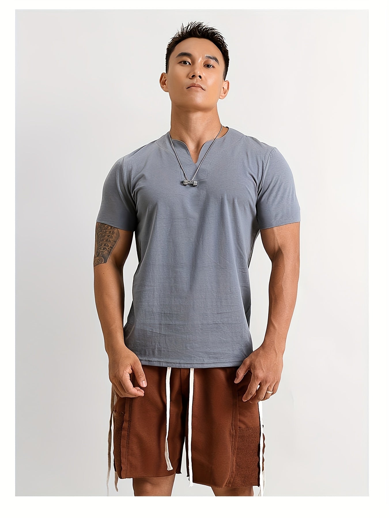 Men's Quick-Dry Gym T-Shirt - Muscle Crew Neck Workout Shirt, Stretch Athletic Tee for Weightlifting, Running, Training - Non-See-Through Muscle Builder Top (Hand Wash/Dry Clean) - Ideal for Gym & Casual Outfits, Gym Shirt, A
