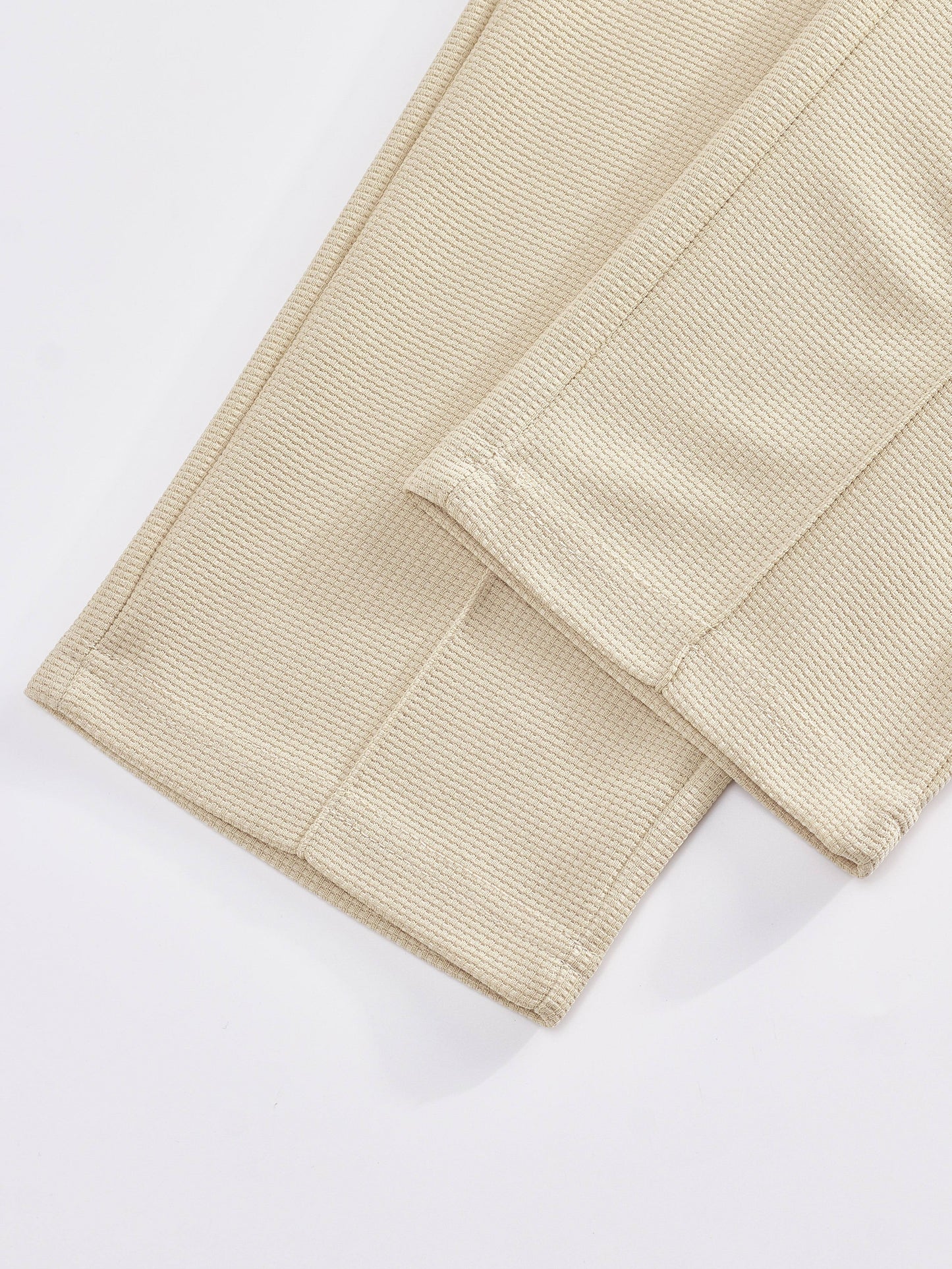 Men's Casual Mixed Color Spliced Set: Shirt and Drawstring Pants, Clean and Comfortable