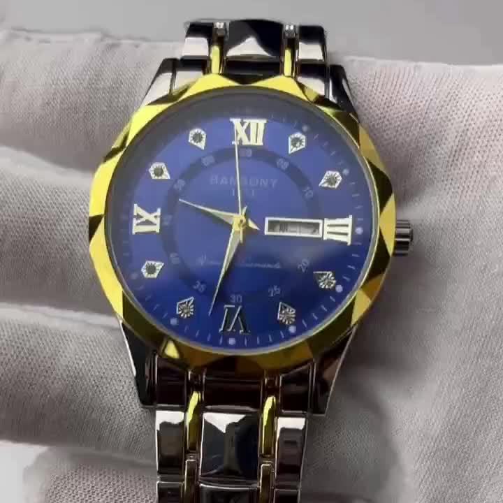 1pc Stainless Steel Strap Men'S Roman Numerals Dial Rhinestones Multifunctional Watch, Ideal for Birthday, Holiday Gifts Valentine'S Day