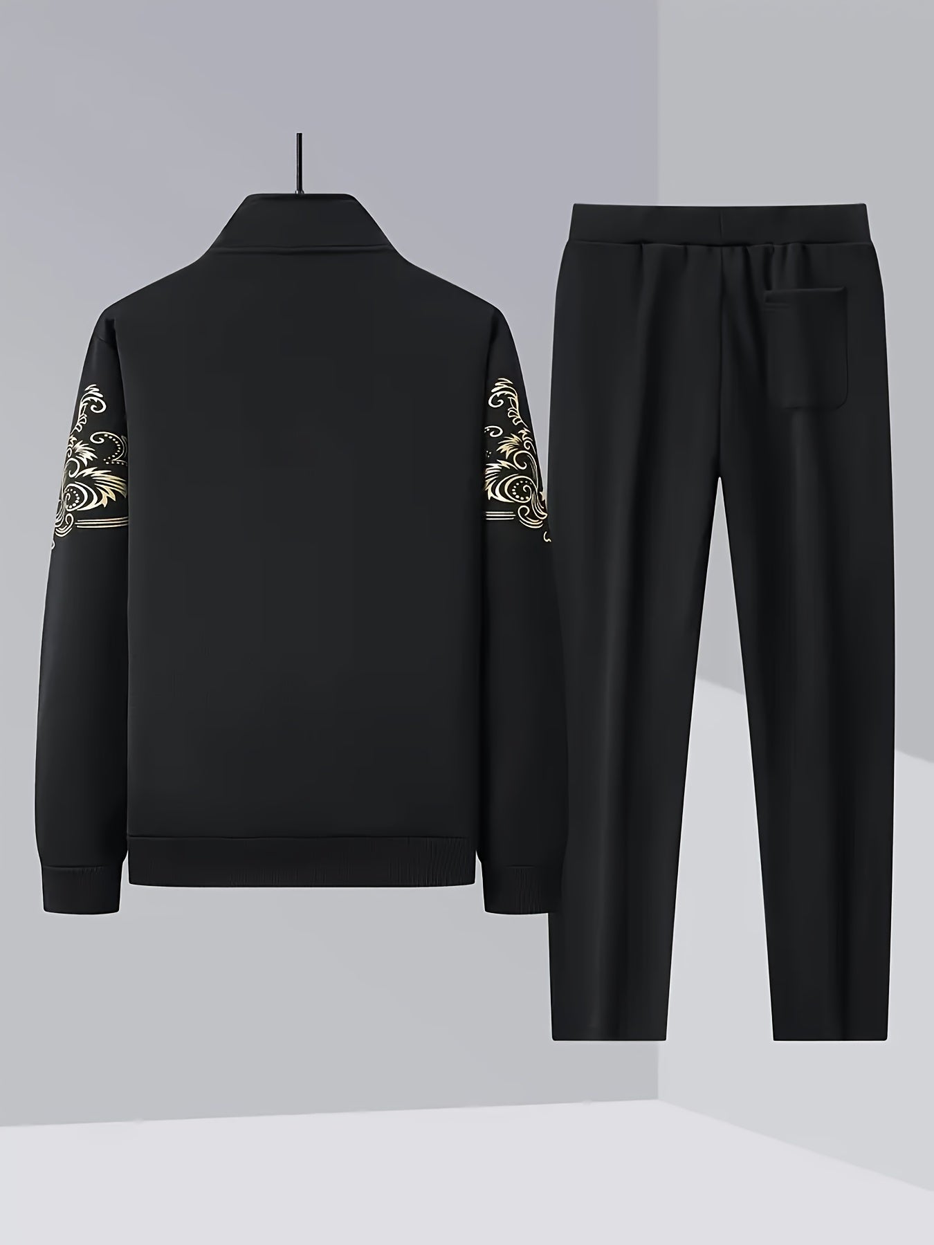Spring and Autumn Style Men's Zip-Up Cardigan Sportswear Set