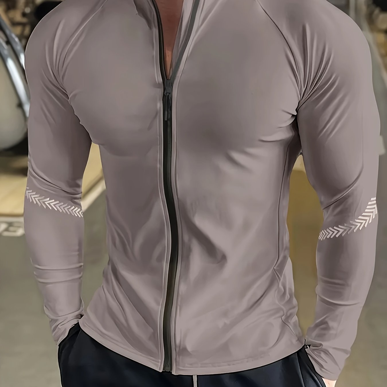 Men'S Ultra-Breathable UV Protection Long Sleeve Zip Neck Jacket, Quick-Dry Lightweight, for Intense Basketball, Cycling, Hiking & All-Outdoor Adventures