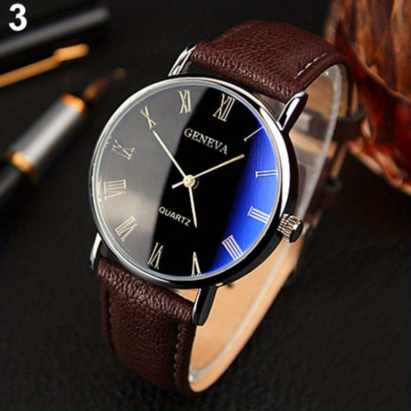 Hot New Men's Watch Roman Numerals Fashion Trend Business Casual Men's Watch Male, Ideal choice for Gifts