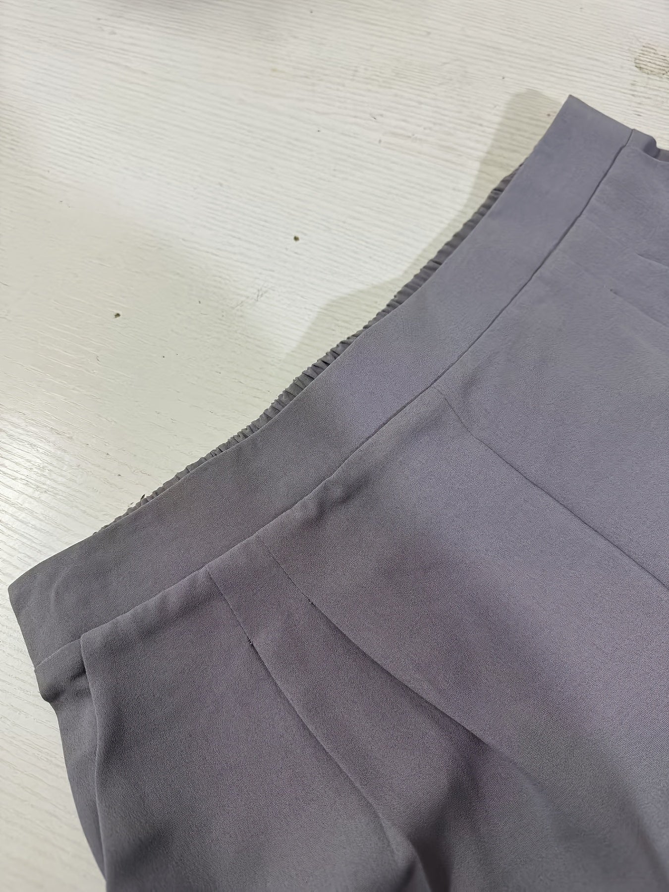 Women'S Stylish Gray Wide Leg Pants with Elastic Waistband and Double Pockets - Perfect for Office, Commuting, or Casual Wear