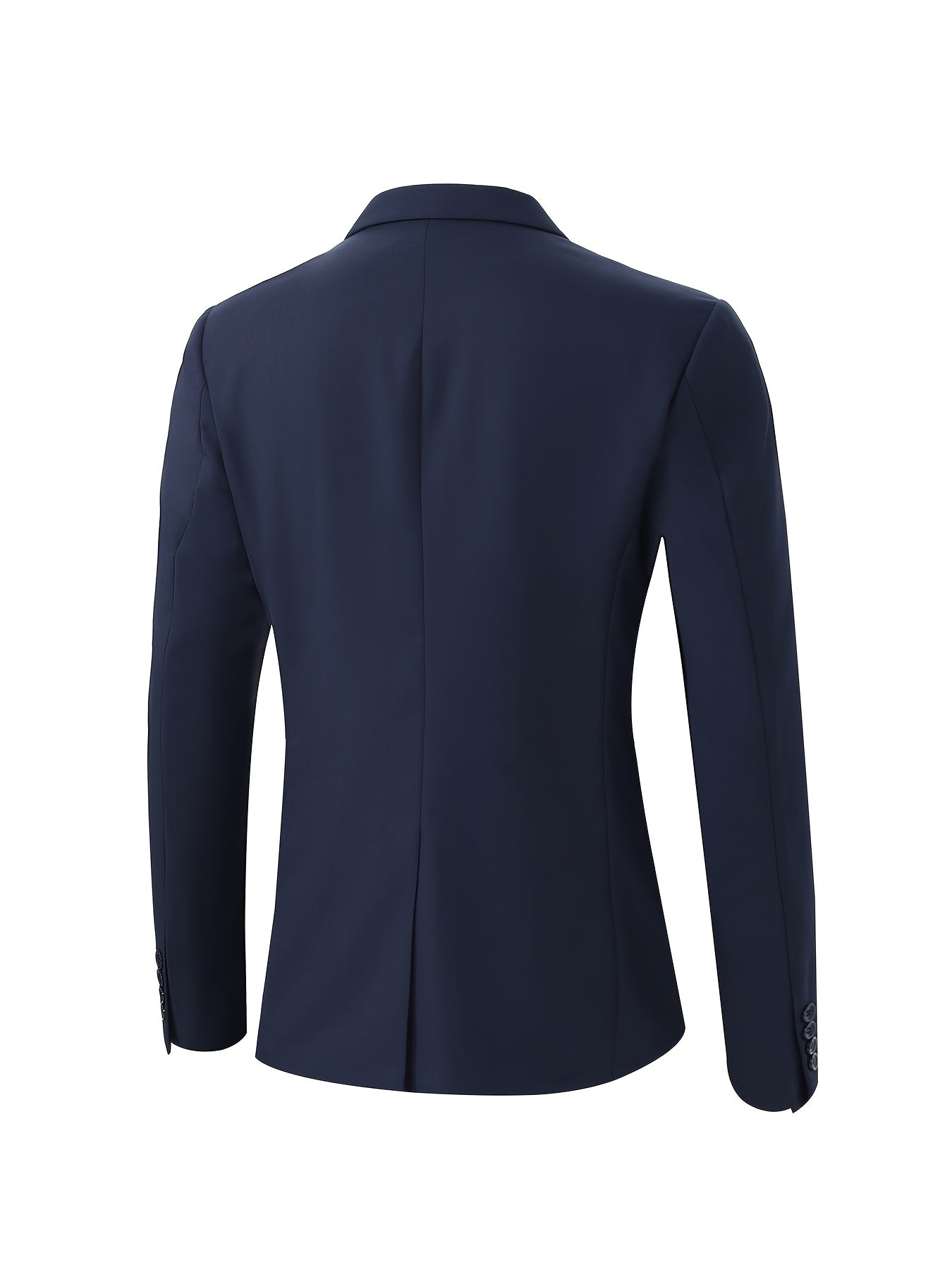 2pcs Men's Elegant Business Casual Suit Set - Includes Classic Lapel Blazer & Dress Pants, Polyester/Rayon Blend, with Pockets - Perfect for Weddings & Formal Occasions