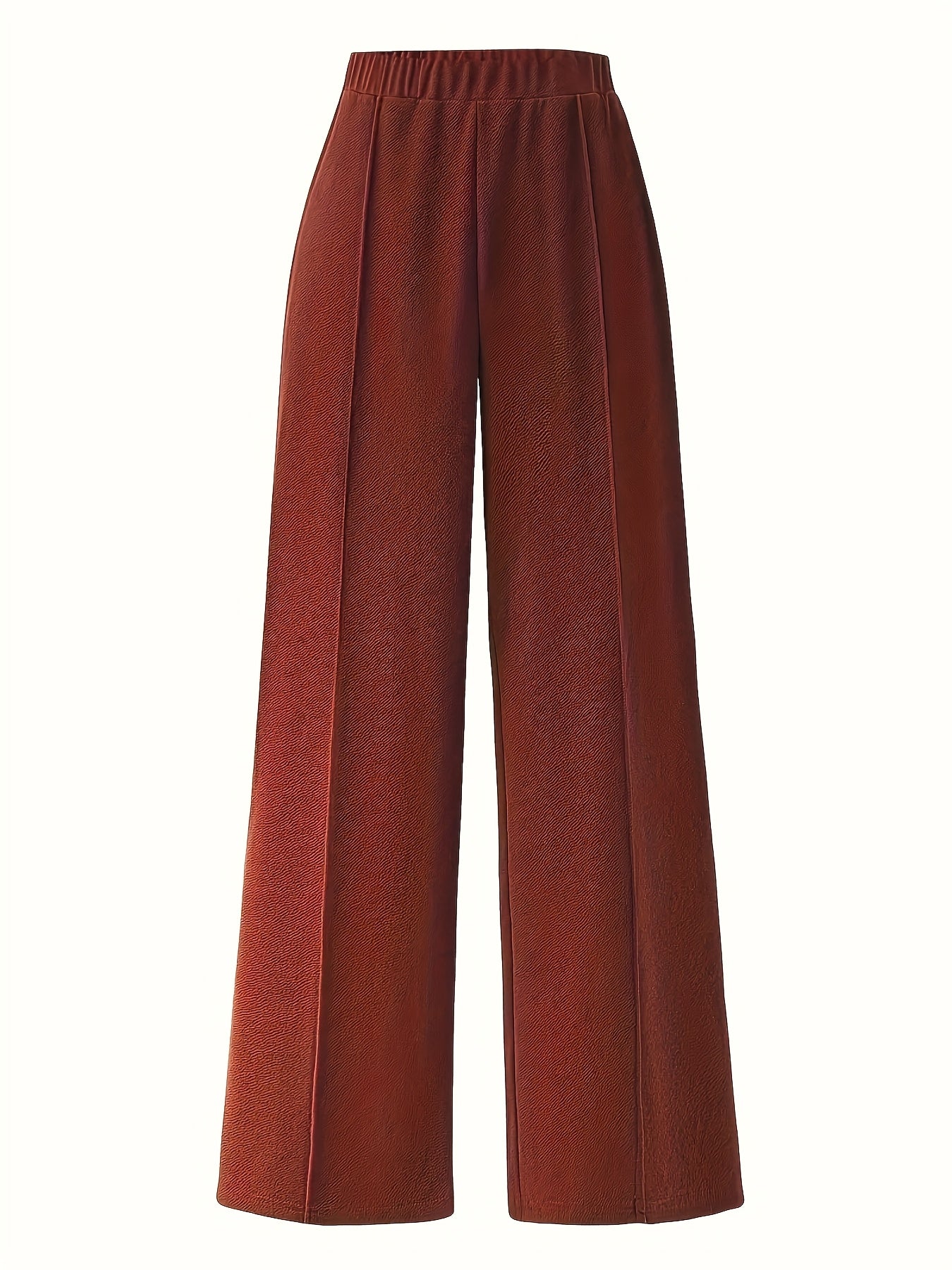 Elegant daily commuting two-piece set for ladies, featuring a color-blocked and pieced-together shirt and wide-leg trousers, suitable for all four seasons and machine washable.