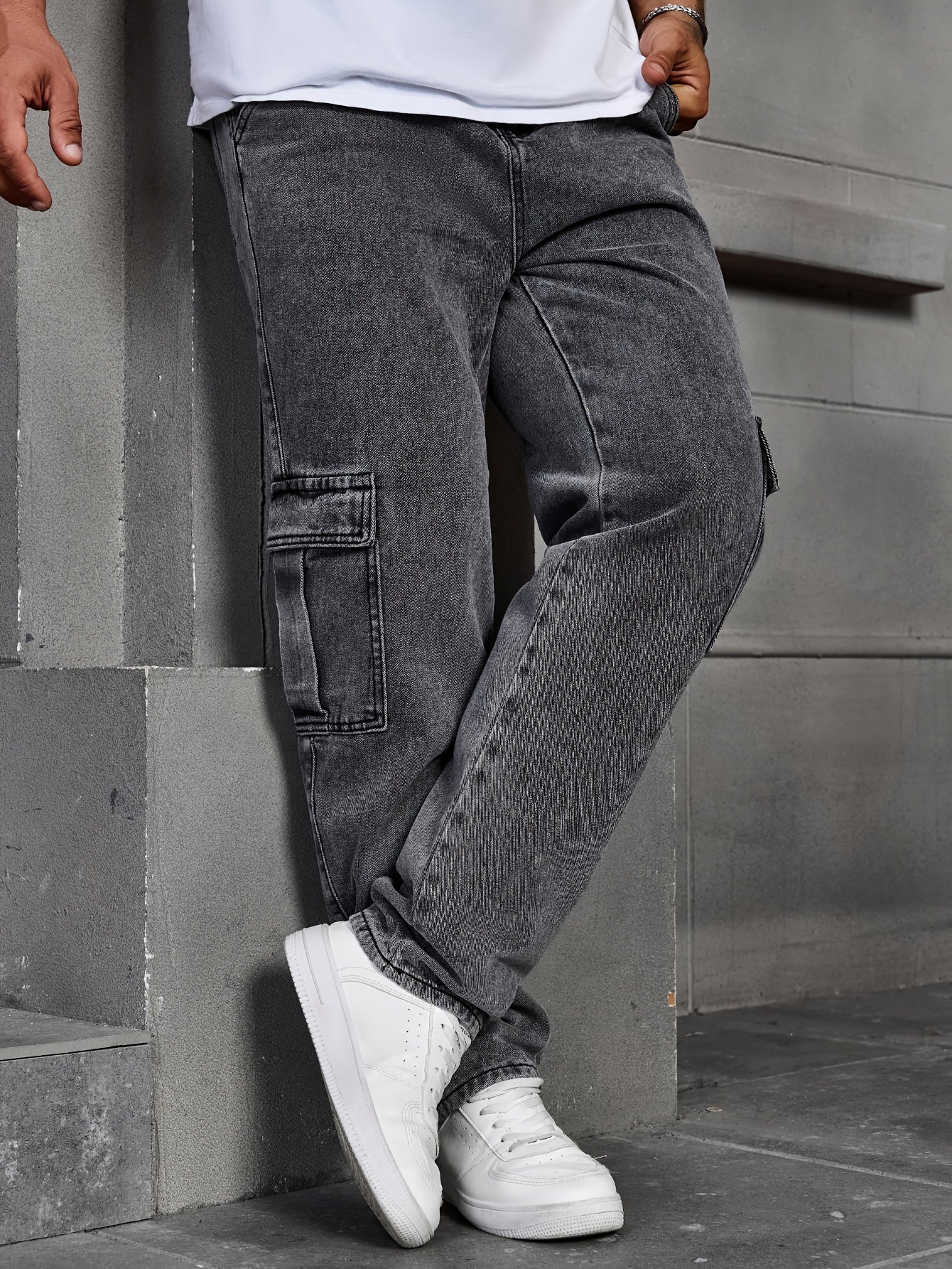 Men's Classic Blue Denim Jeans - 80%, Regular Fit, Machine Washable, Solid Color, All-Season Casual Wear, Comfortable Denim | Relaxed Fit Jeans | Textured Denim Pants