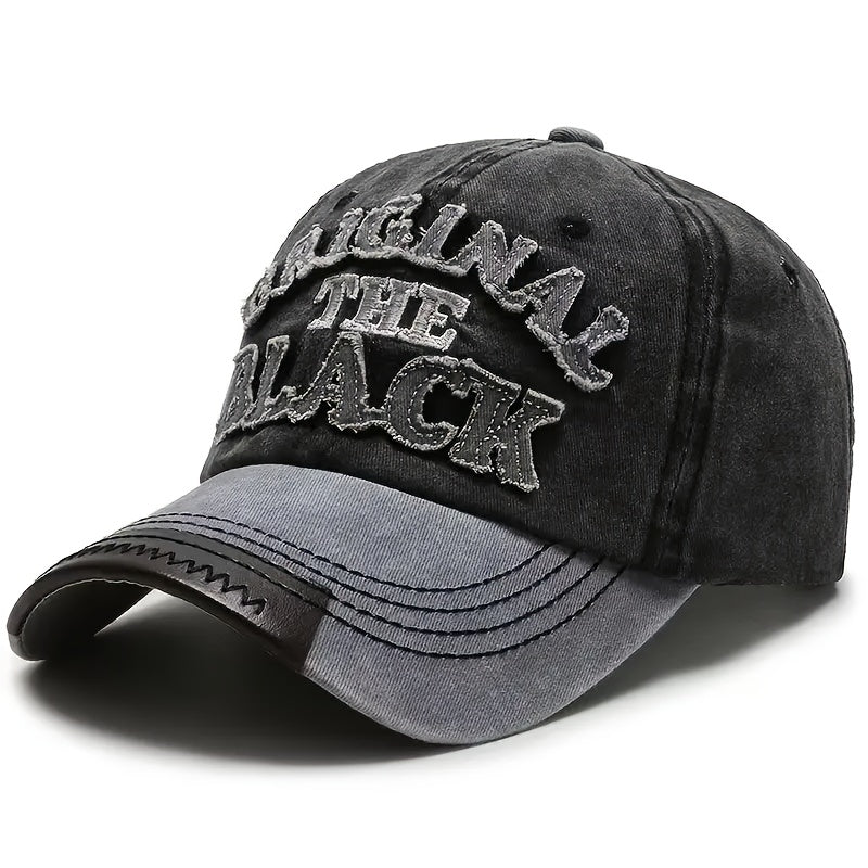 Unisex Baseball Cap THE BLACK Letter Hat Dark Style Visor Outdoor Sports Party Versatile Brimmed Hat Adjustable Size A Great Gift