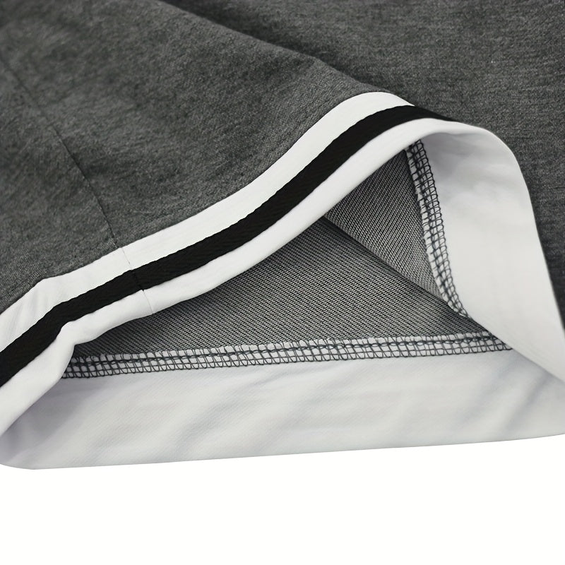 2025 New Casual Men's Set Round Neck Short Sleeve T-Shirt Summer Drawstring Shorts Solid Color Men's Suit