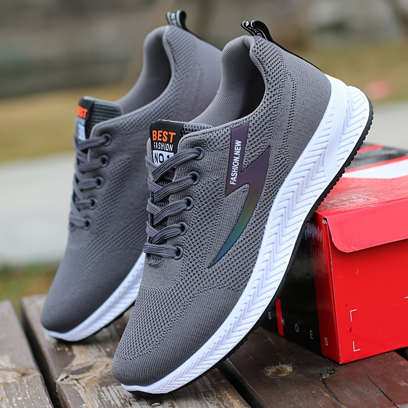 Breathable Men's Athletic Sneakers - Lightweight, Non-Slip Running Shoes with Soft Rubber Sole, Stylish Black Mesh Design for All Seasons, Casual & Sporty Wear, Allseason Footwear, Modern Streetwear, Comfortable Fabric Insole