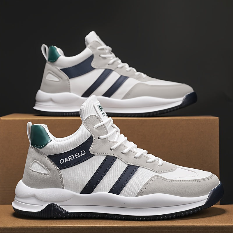 Men's Breathable Lace-Up Sneakers - Casual & Stylish, Versatile for All Seasons, Non-Slip Rubber Sole