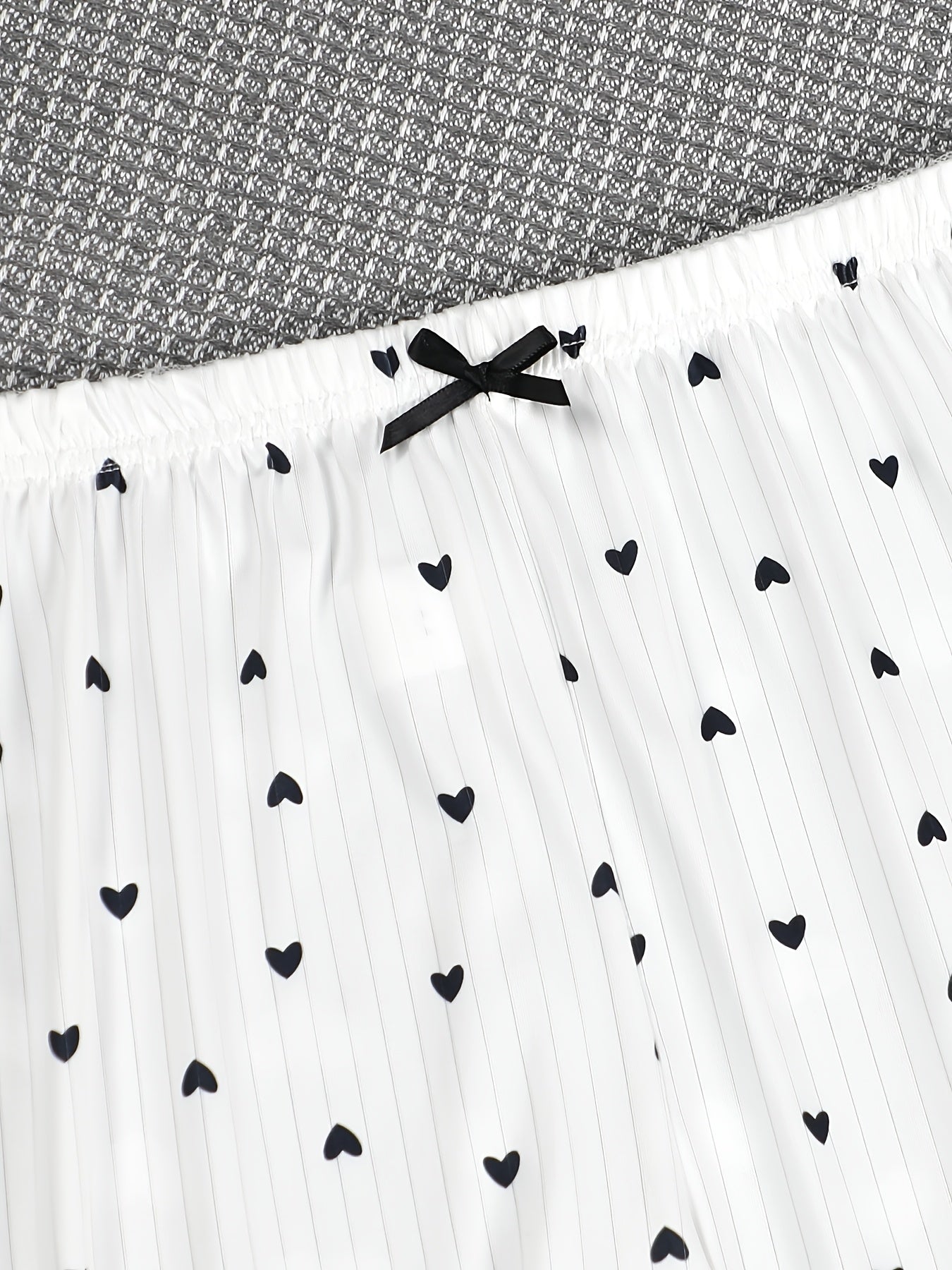 Women'S Pajama Set with Sexy Bow, Backless Love Letter Print & Elegant Long Pants, Comfortable Homewear for Spring/Summer/Fall - Polyester, No Collar, No Belt