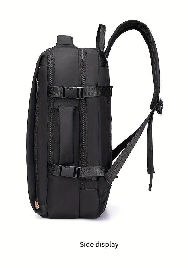 Men's Professional Laptop Backpack - Large Capacity Business Backpack with 39.62cm Laptop Compartment, Heavy-Duty Zipper Closure, Padded Shoulder Straps - Sleek Black Backpack for Office, Travel, Meetings - Durable Carry-On B
