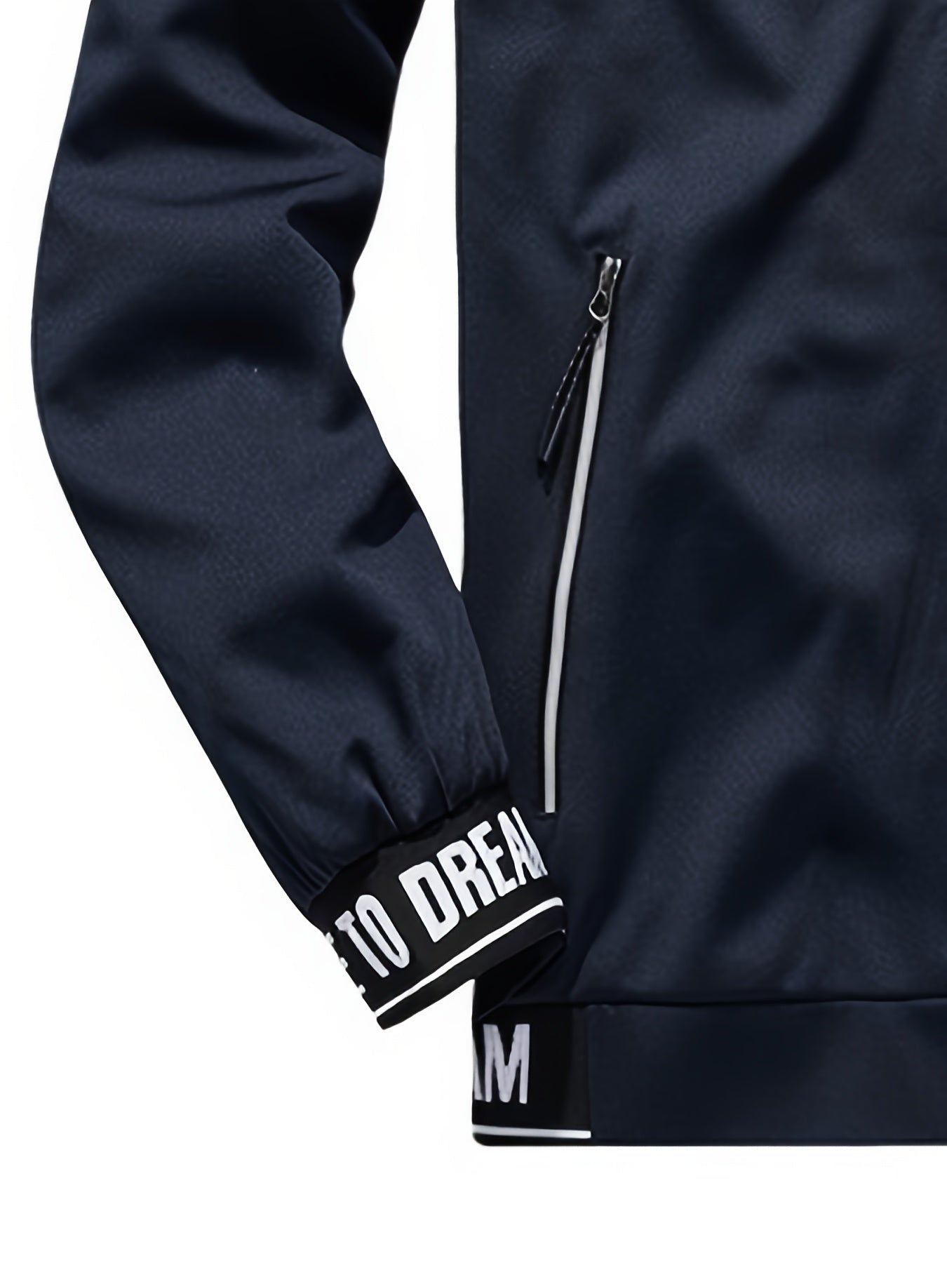 Men'S Casual Sportswear Set - Beige Zip-Up Jacket & Joggers with "DARE TO BE" Print, Long Sleeve, Pockets, and Drawstring Waist, Perfect for Running and Leisure Activities, Spring/Fall Collection, Spring Fall Attire | Zipup J