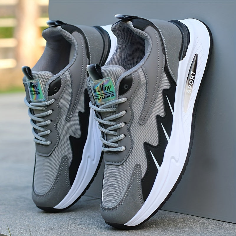 Men's breathable mesh sports shoes, lightweight flat heeled board shoes, Men's versatile casual shoes, soft soled comfortable and fashionable running travel shoes