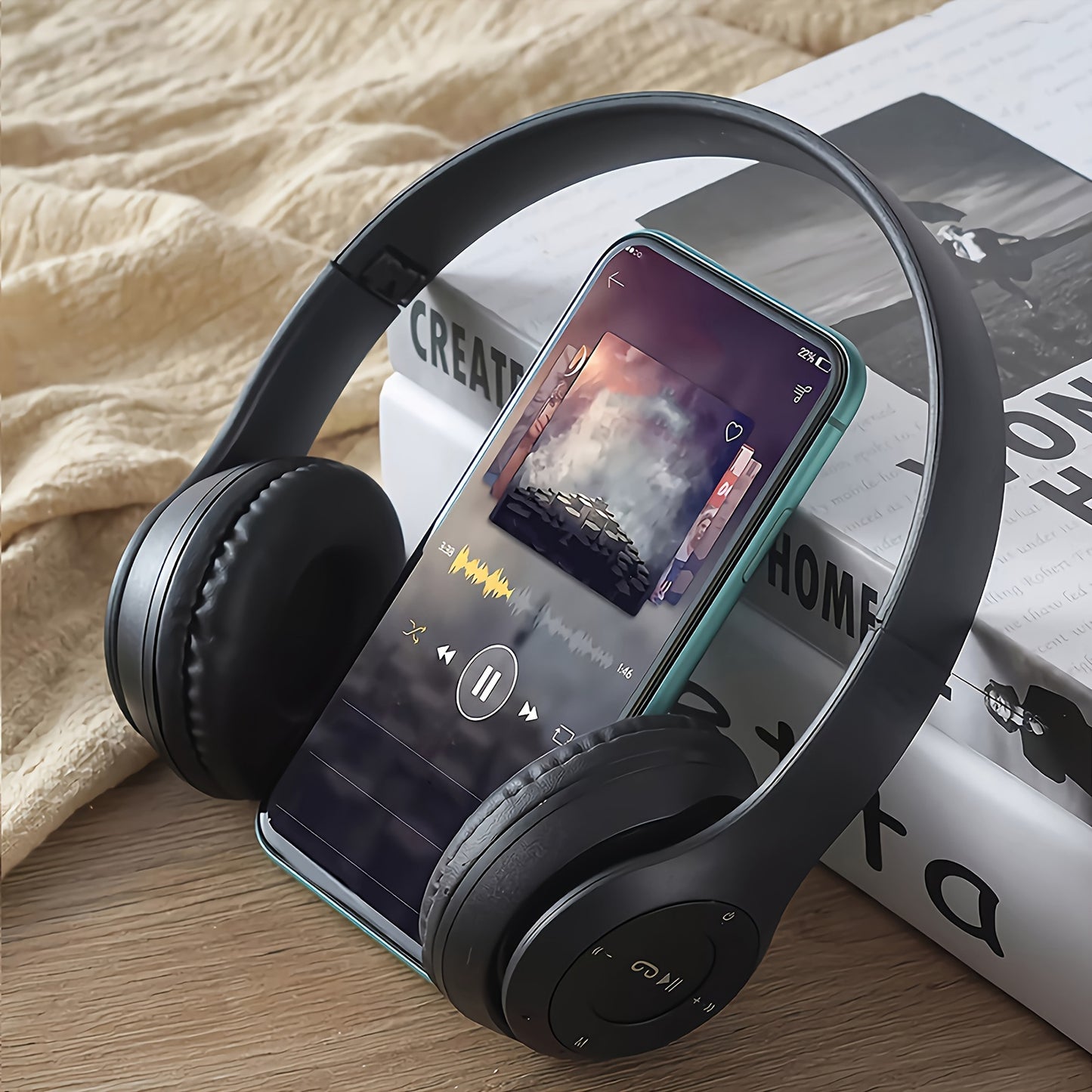 GENAI Wireless Over-Ear Headphones, 20H Playtime, Wireless 5.0, Noise Reduction, Comfortable Padded Ear Cups, Foldable Design for Travel & Home, Perfect Gift for Youngsters, Teens, Adults, Women