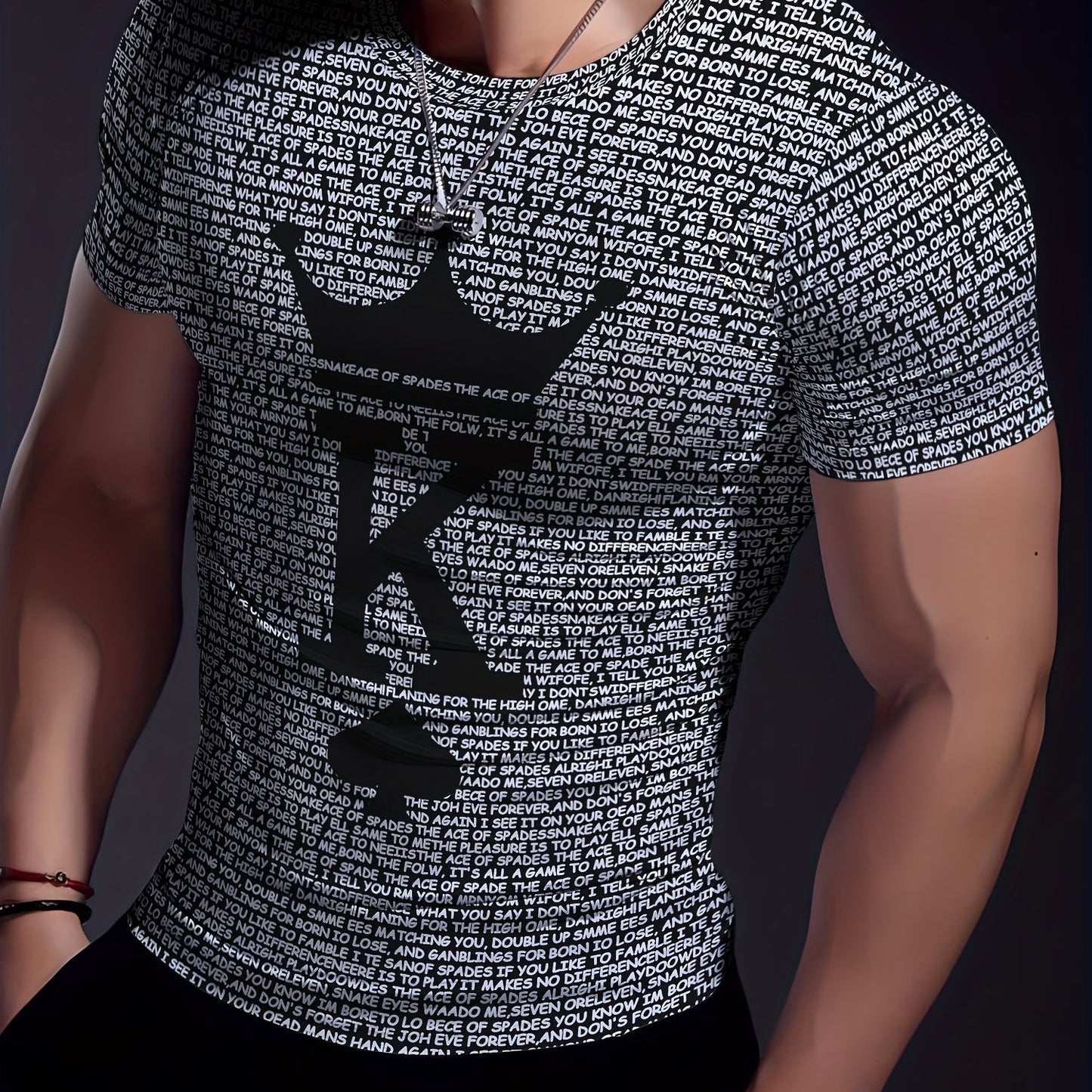 Lucky T-Shirt Men's Classic Geometric Long Sleeve T-Shirt - Tear-resistant, high-stretch, knitted fabric - Suitable for sports, training, yoga, running, hiking and casual wear