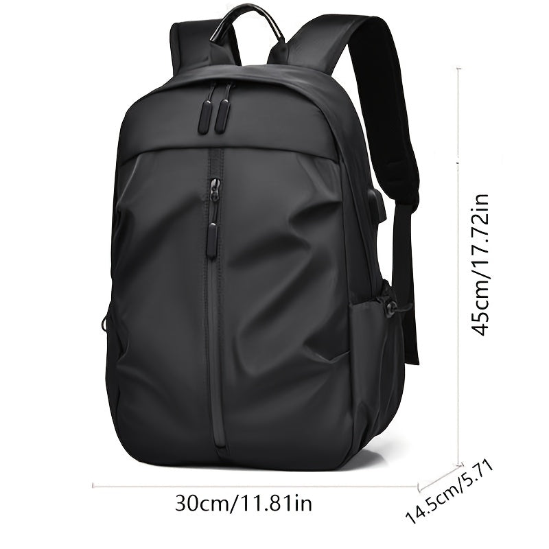 Stylish Black Backpack for Men - Versatile Laptop & Travel Bag with Large Capacity, Durable & Lightweight Design for Commuting, Outdoor Adventures, and Business Trips, Travel Backpack