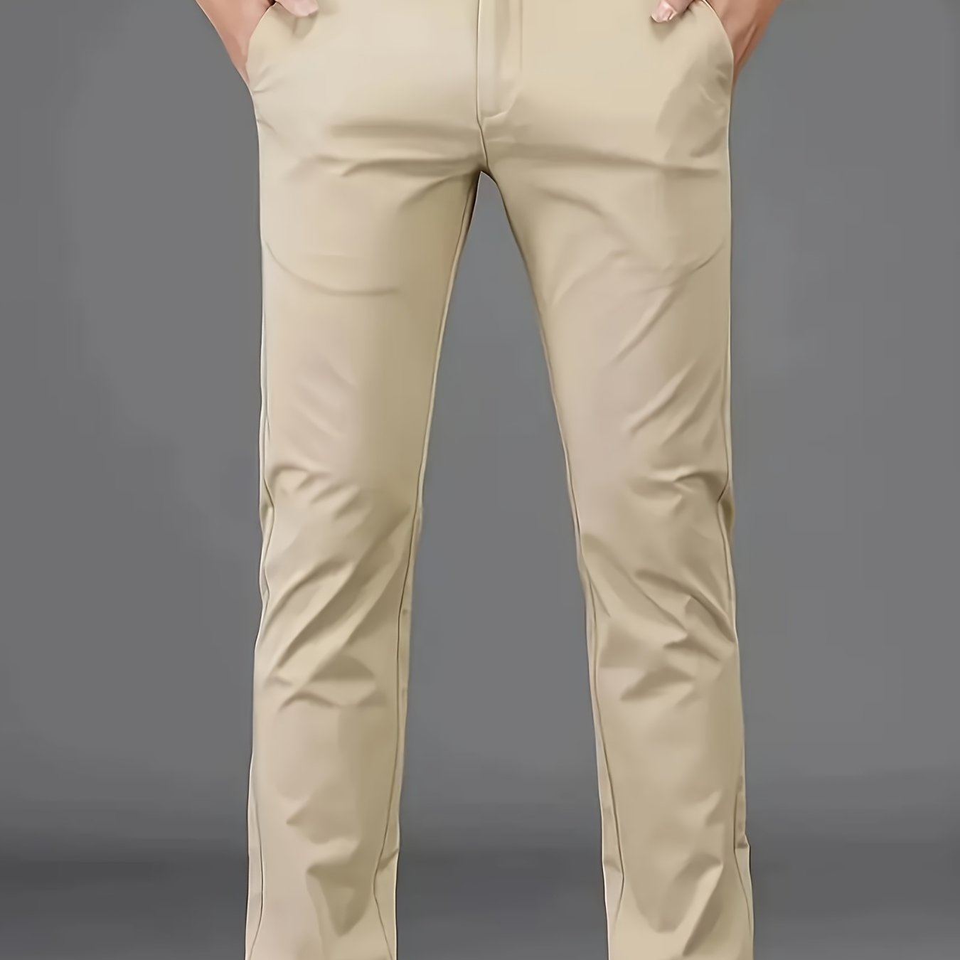 Four Seasons Men's New Casual Formal Pants Business Style Trendy Casual Long Pants Fashionable Versatile Men's Elastic Western Pants Comfortable Classic Design Casual Wear