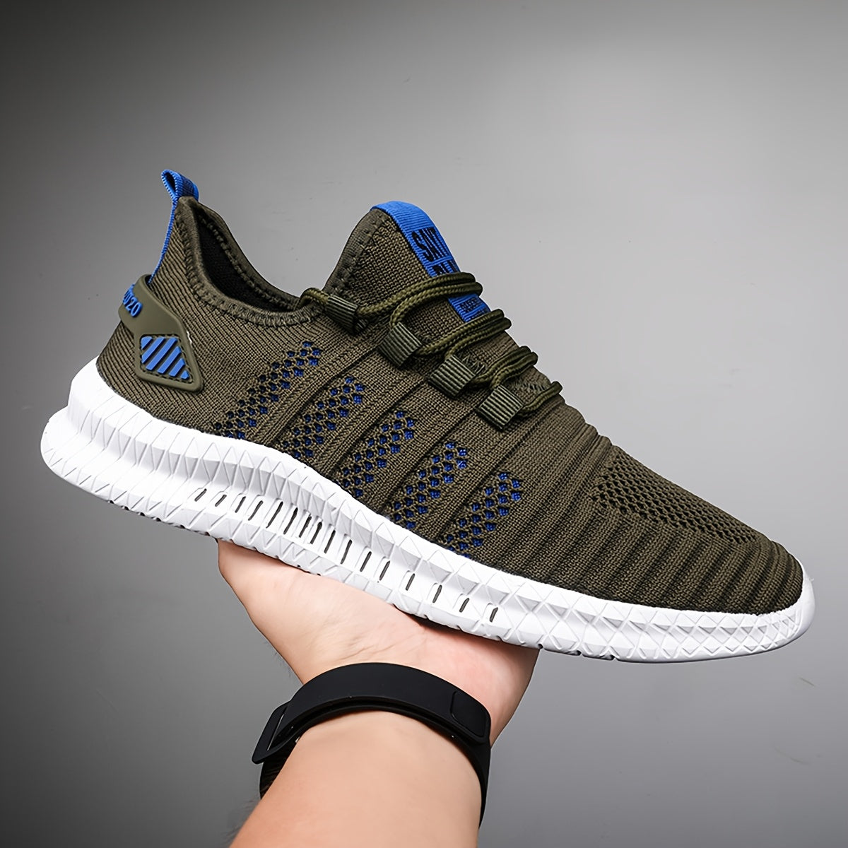 Men'S Breathable Lightweight Tennis Shoes - Sporty Casual Style, Solid Color & Stripe Pattern, All-Season for Hiking, Daily Wear & Ball Games, Lace-Up Design, Low-Top Fabric Upper & Lining, EVA Sole, Fabric Insole