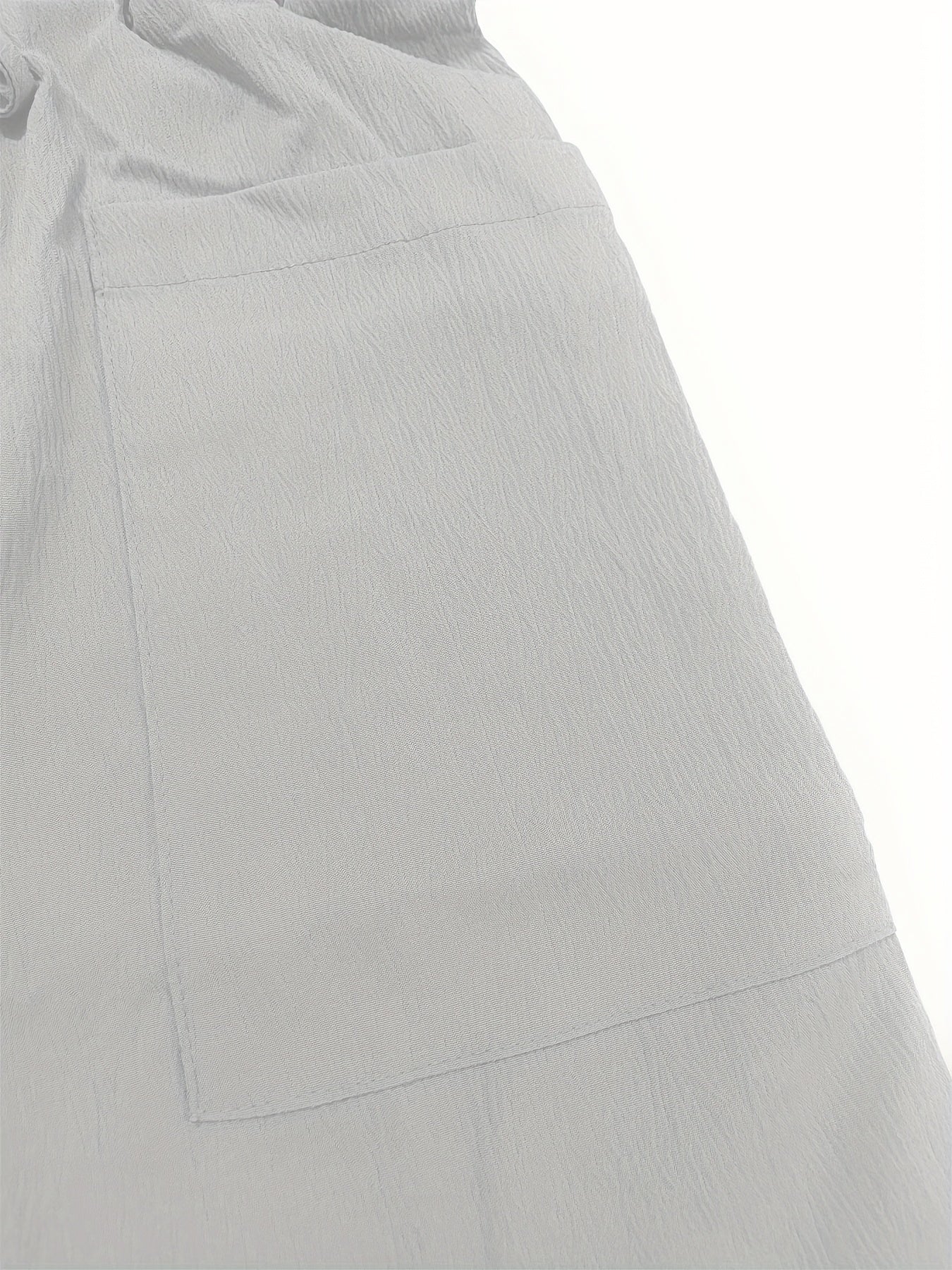 Women's Beige Cargo Shorts - Casual & Stylish, Solid Color with Drawstring Waist and Pockets, Polyester Blend, Machine Washable, All-Season Comfort