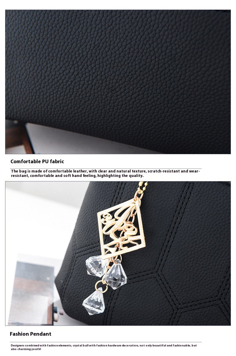 2025 New Women's Geometric Hexagon Pattern Crossbody Bag with Adjustable Strap & Golden-Tone Hardware - Zipper Closure, Polyester Lining, Multiple Colors (Khaki/Dark Gray/White/Pink/Red/Black) - Versatile for Casual & Formal
