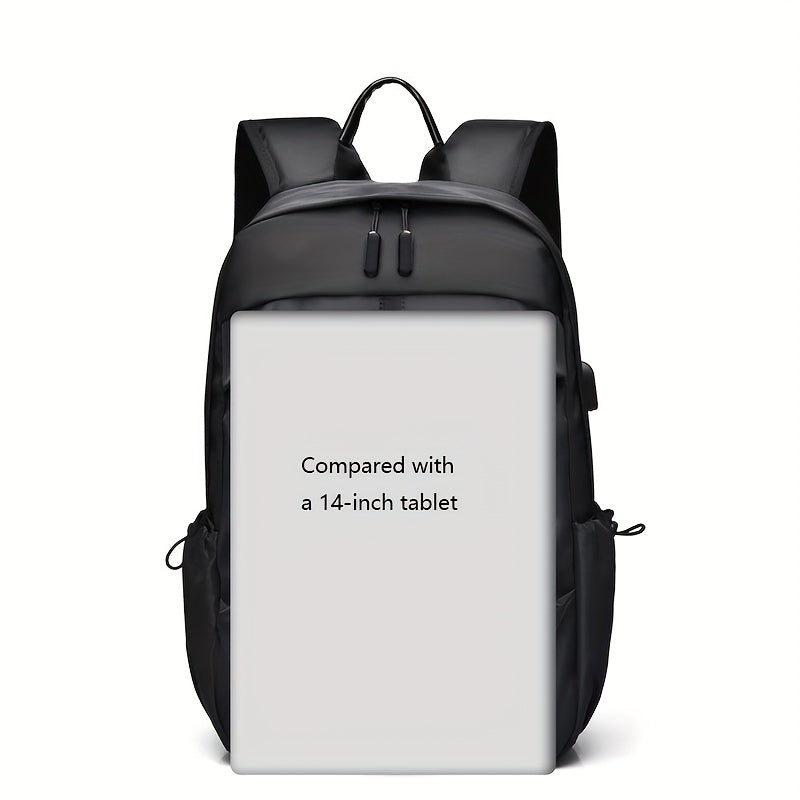 Stylish Black Backpack for Men - Versatile Laptop & Travel Bag with Large Capacity, Durable & Lightweight Design for Commuting, Outdoor Adventures, and Business Trips, Travel Backpack