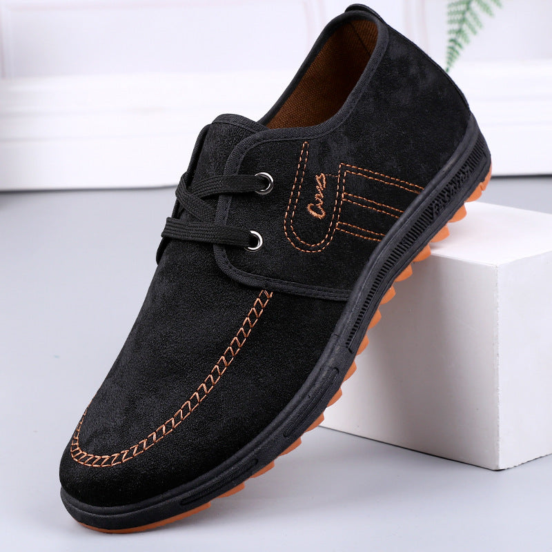 Men'S Soft Sole Slip-On Loafers - Brown Fabric Upper with Rubber Sole, Comfortable Casual Shoes for Casual Attire, Casual Footwear | Slipon Design | Comfortable Footwear
