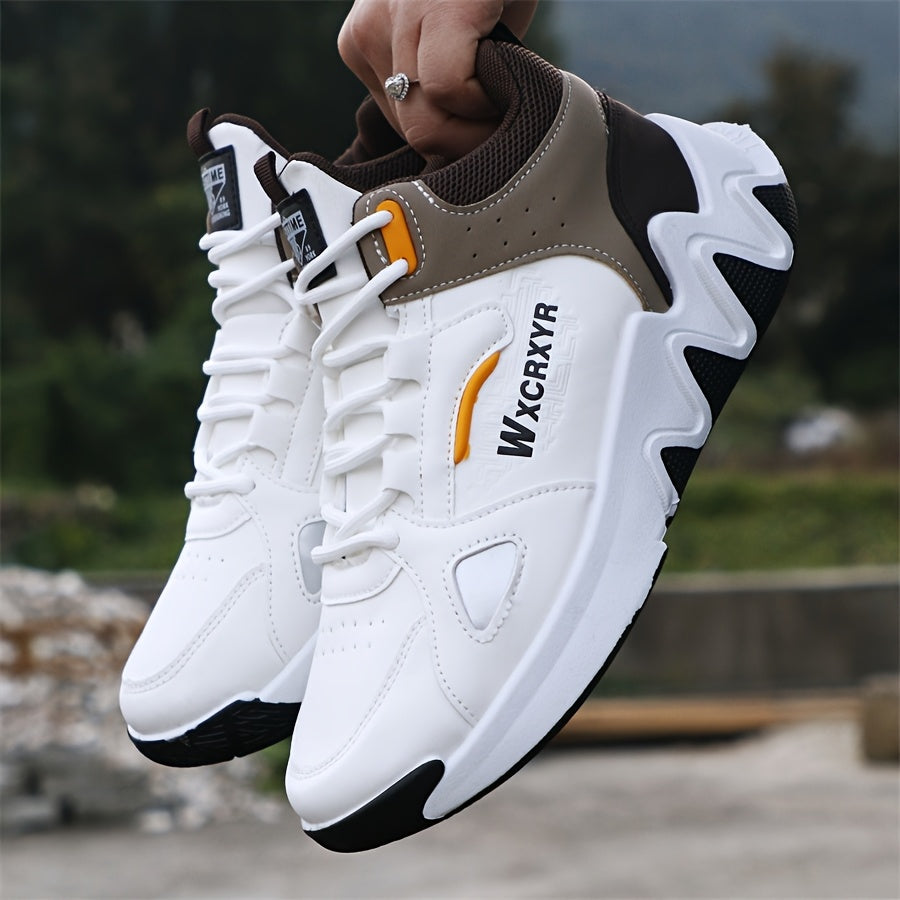 Men'S Stylish High-Top Sneakers with "WOD" Logo - Comfortable, Non-Slip Lace-Up Athletic Shoes for Outdoor Activities, All-Season Wear, Casual Sports Style, Rubber Sole, Fabric Upper, Casual Athletic Shoes | Stylish High Top