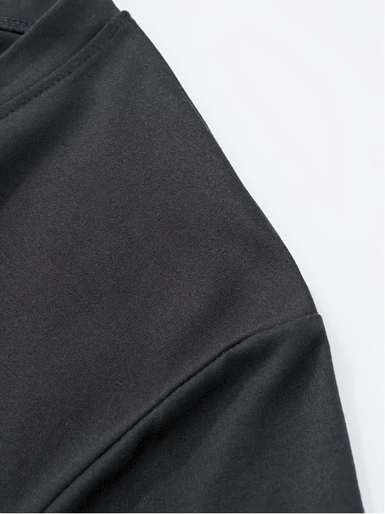 Men'S V-Neck Short Sleeve T-Shirt - Lightweight & Breathable, Casual Fit, Solid Black, Perfect for Summer, High-Quality Knit Fabric, Everyday Tshirt | Casual Style | Comfortable Fit
