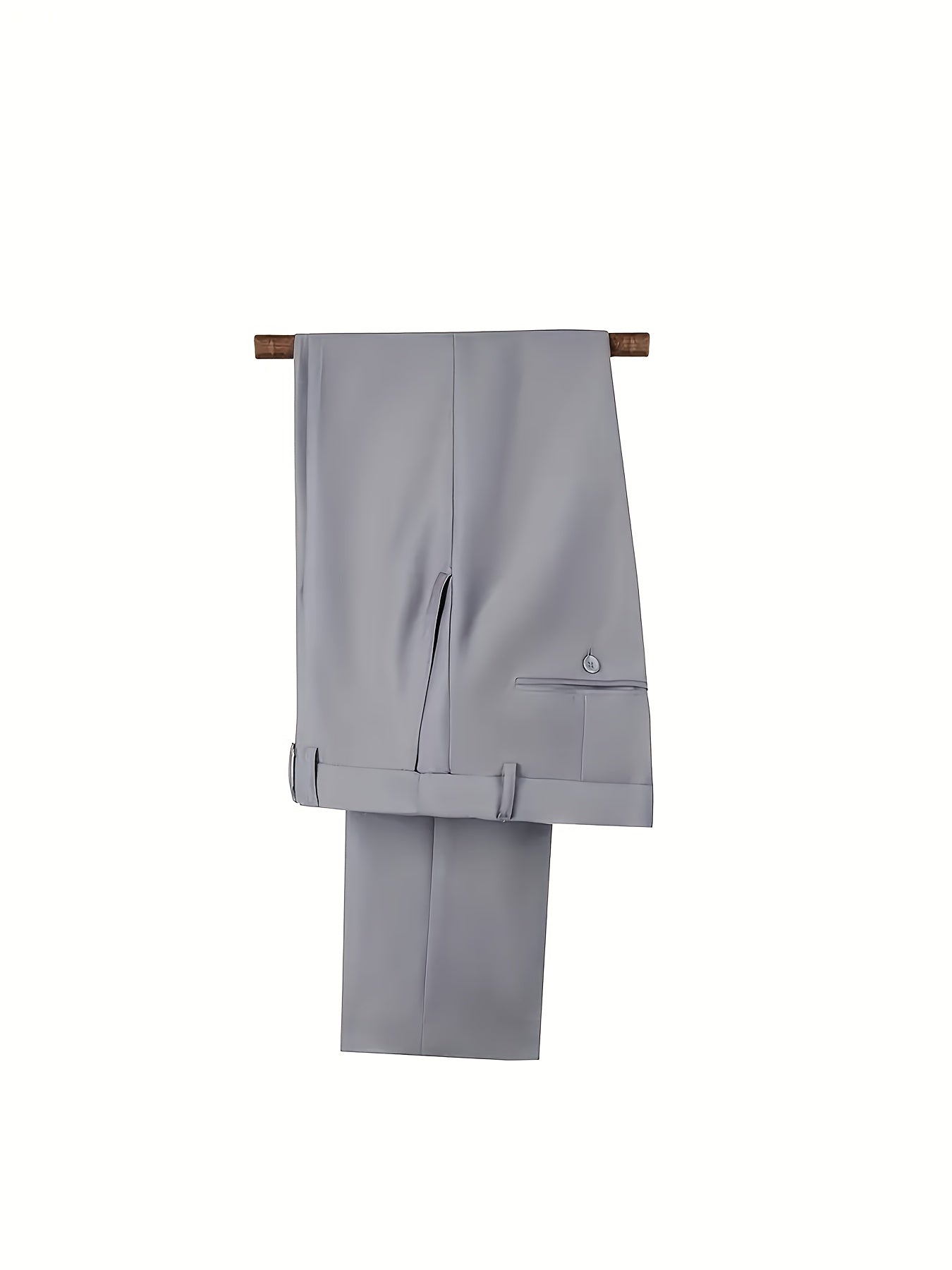 2pcs Luxury Classic Men'S Solid Color Suit - Notched Lapel Blazer and Pants, Regular Fit, Long Sleeve, Traditional Silhouette, Ideal for Weddings, Business Meetings - High-Quality Fabric, Comfortable Wear, Stylish Design, Wed