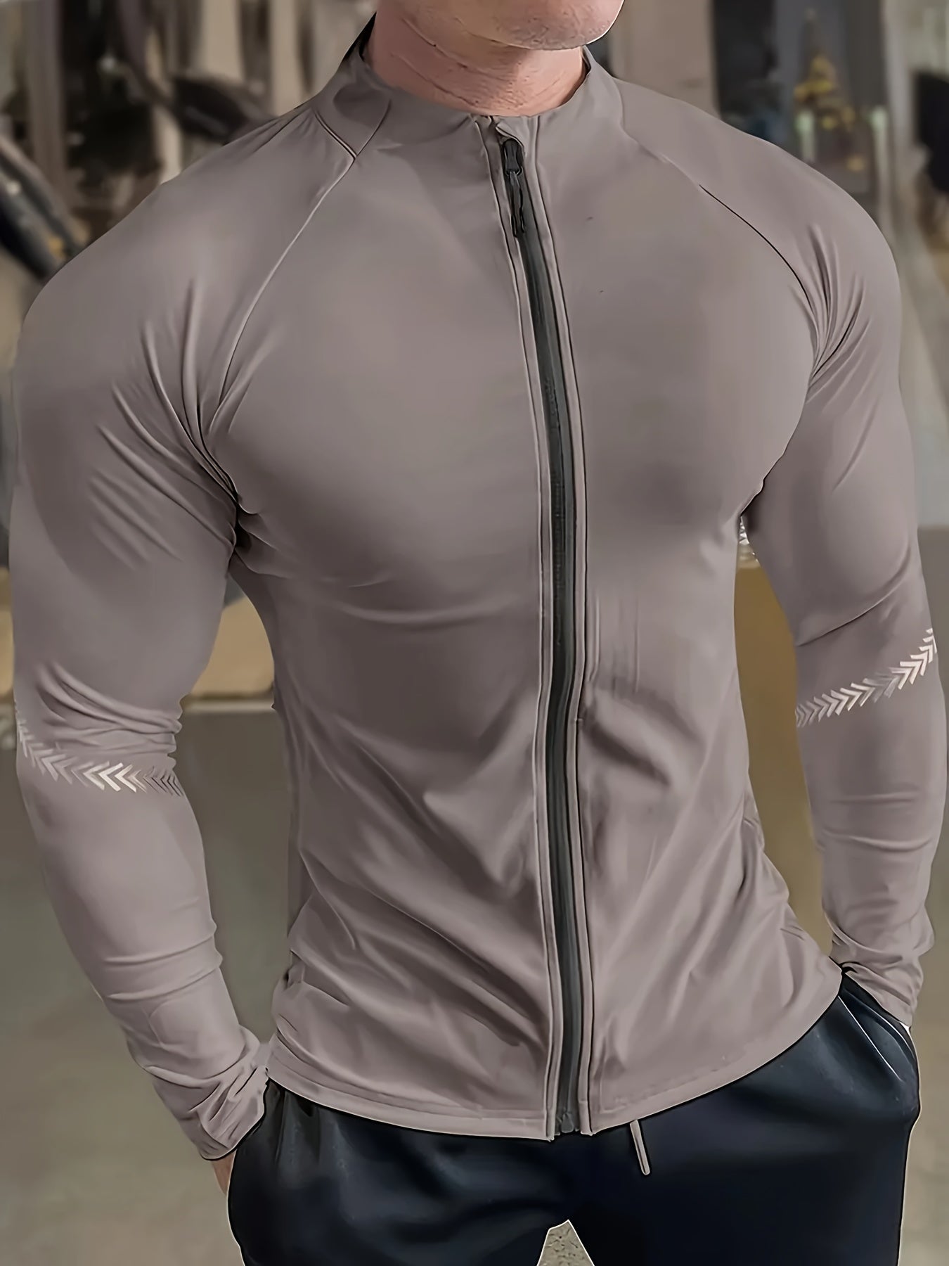 Men'S Ultra-Breathable UV Protection Long Sleeve Zip Neck Jacket, Quick-Dry Lightweight, for Intense Basketball, Cycling, Hiking & All-Outdoor Adventures