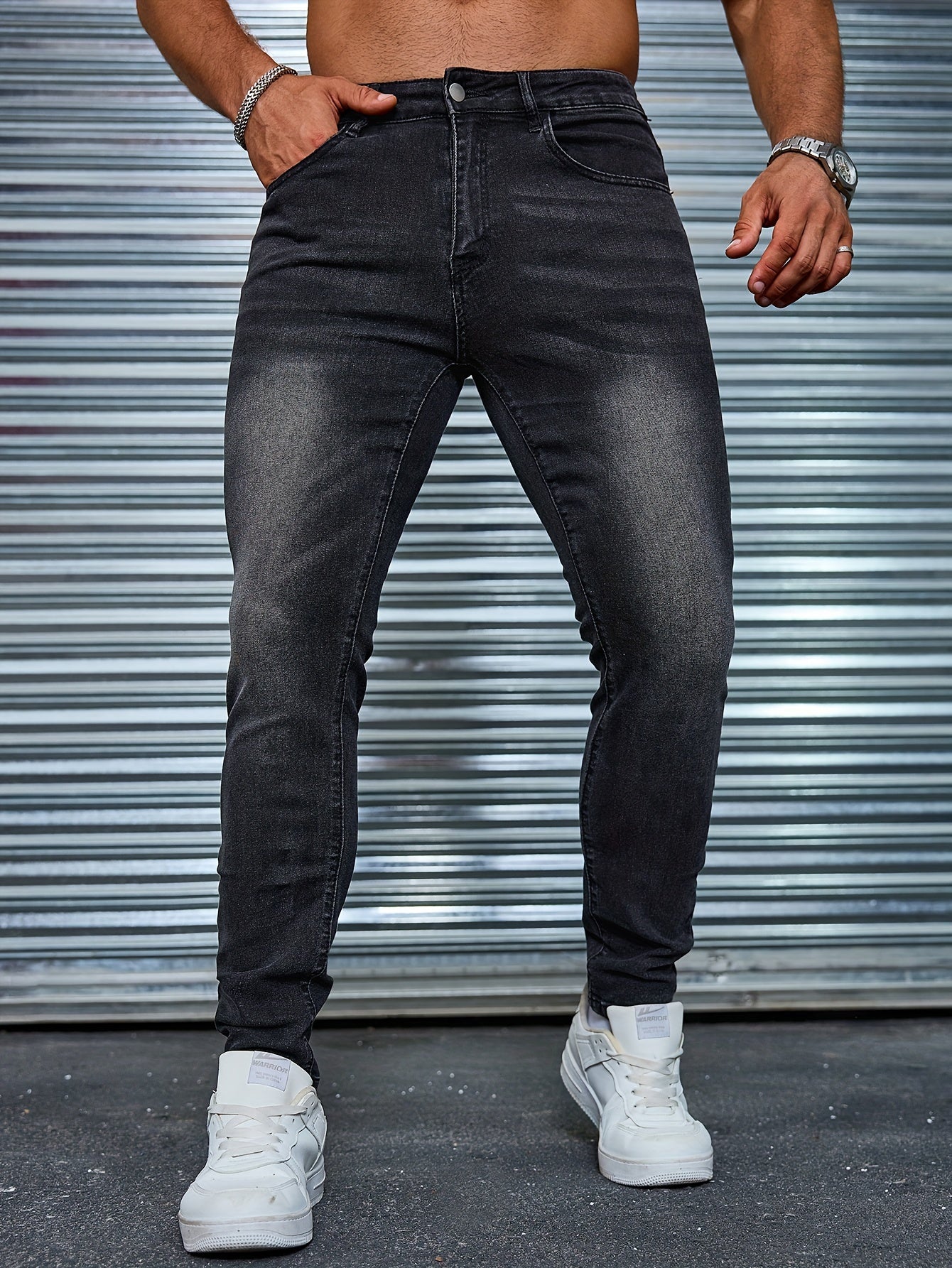 Men's Slim Fit Jeans - Rayon Blend, Stretch Denim, Solid Color, Machine Washable, Everyday Denim|Slim Fit Jeans|Rayon Blend Denim