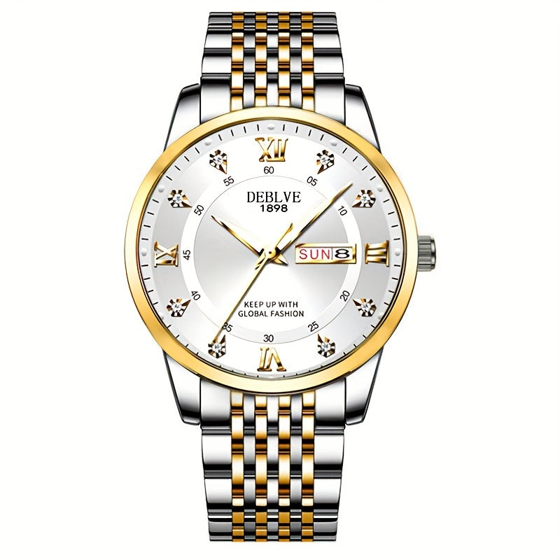 An Ideal Choice For A Birthday Gift, Holiday Gift, Or Gift For A Brand Luxury Night Light Sports Leisure Travel Business Electronic Movement Automatic Commercial Watch, With A New Stainless Steel Strap Men's Quartz Watch Date